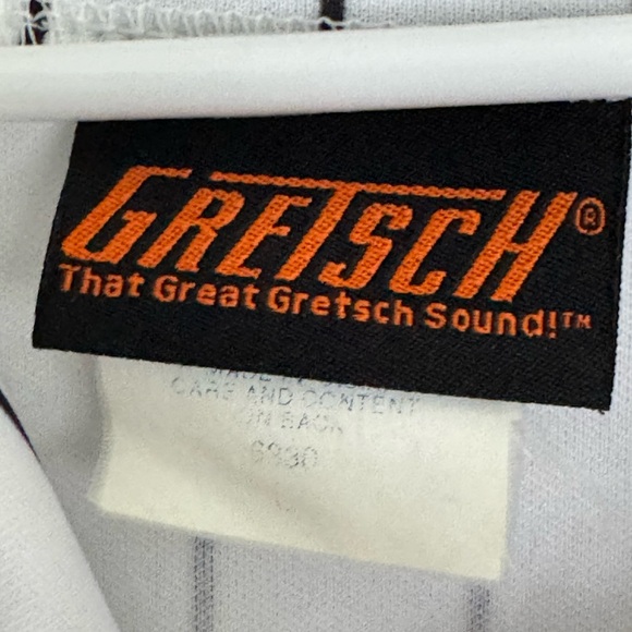 Retro Gretsch Guitars 125th Pin Stripe MLB Baseball Jersey Men’s L Majestic RARE - Picture 7 of 9